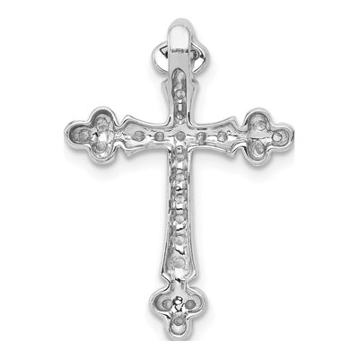 10K White Gold 1/4 ct tw Diamond Budded Cross Slide Pendant – view 3