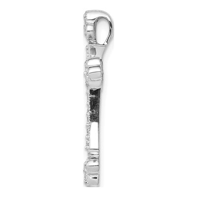 14K White Gold 1/4 ct tw Lab-Grown Diamond Cross Slide Pendant – view 3