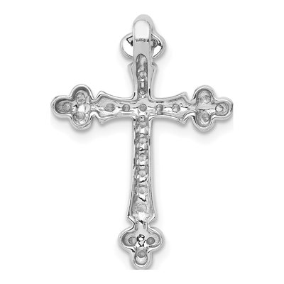 14K White Gold 1/4 ct tw Lab-Grown Diamond Cross Slide Pendant – view 4