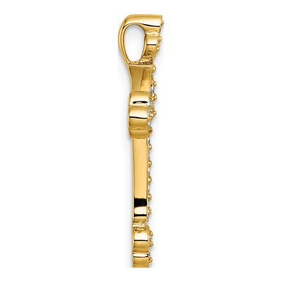 14K Yellow Gold 1/3 ct tw Diamond Budded Cross Slide Pendant – view 2