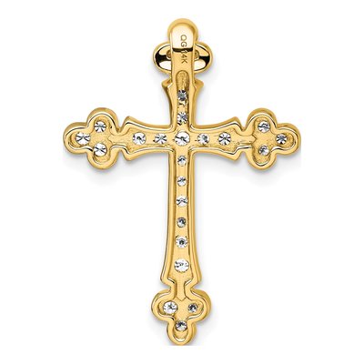 14K Yellow Gold 1/2 ct tw Diamond Cross Slide Pendant – view 3