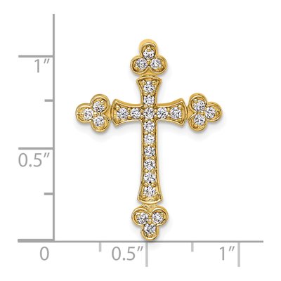 14K Yellow Gold 1/2 ct tw Diamond Cross Slide Pendant – view 4