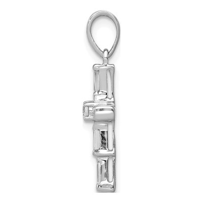 14K White Gold 1/5 ct tw Diamond Cross Pendant – view 3