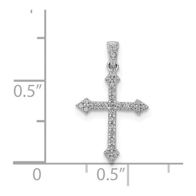 14K White Gold 1/10 ct tw Diamond Cross Pendant – view 5