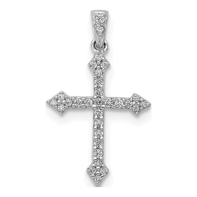 14K White Gold 1/10 ct tw Diamond Cross Pendant