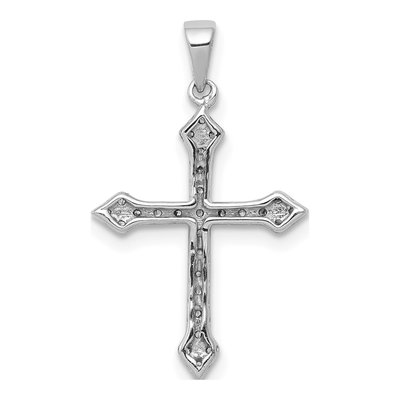 10K White Gold 1/4 ct tw Diamond Cross Pendant – view 3