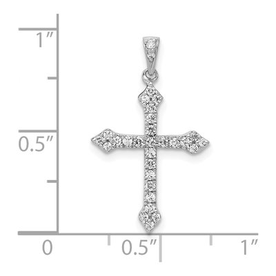 10K White Gold 1/4 ct tw Diamond Cross Pendant – view 4