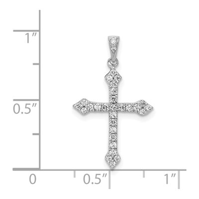 14K White Gold 1/4 ct tw Diamond Cross Pendant – view 5