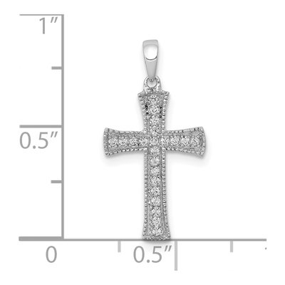 10K White Gold 1/10 ct tw Diamond Cross Pendant – view 2