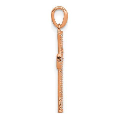 14K Rose Gold 1/10 ct tw Diamond Cross Pendant – view 3
