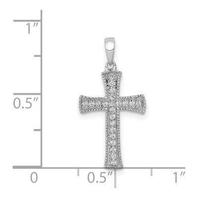 14K White Gold 1/10 ct tw Diamond Cross Pendant – view 4