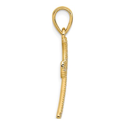 14K Yellow Gold 1/4 ct tw Diamond Cross Pendant – view 2