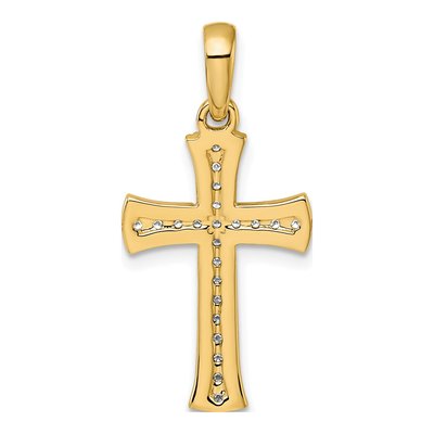 14K Yellow Gold 1/4 ct tw Diamond Cross Pendant – view 3