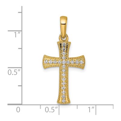 14K Yellow Gold 1/4 ct tw Diamond Cross Pendant – view 4