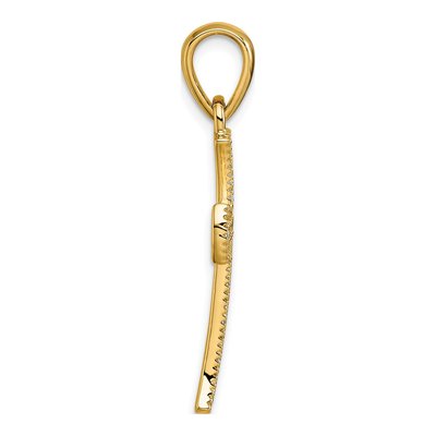 14K Yellow Gold 3/8 ct tw Diamond Cross Pendant – view 2