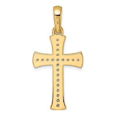 14K Yellow Gold 3/8 ct tw Diamond Cross Pendant – view 3