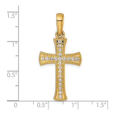 14K Yellow Gold 3/8 ct tw Diamond Cross Pendant – view 4