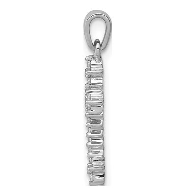 14K White Gold 1/10 ct tw Diamond Fleur de Lis Cross Pendant – view 3