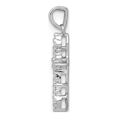 10K White Gold 1/15 ct tw Diamond Small Cross Pendant – view 2