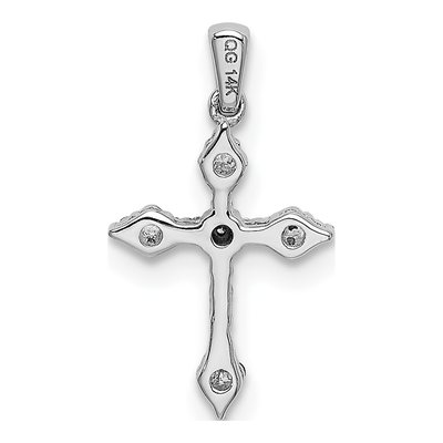 10K White Gold 1/15 ct tw Diamond Small Cross Pendant – view 3