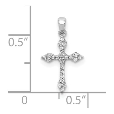 10K White Gold 1/15 ct tw Diamond Small Cross Pendant – view 4