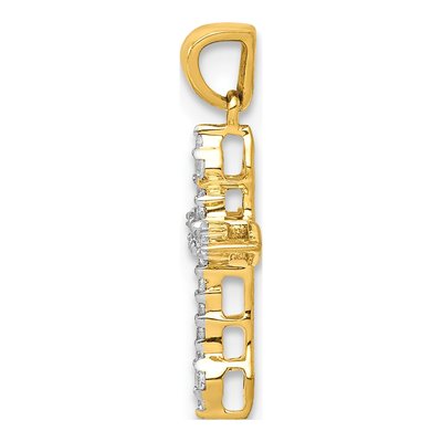 10K Yellow Gold 1/15 ct tw Diamond Small Cross Pendant – view 2