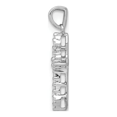 14K White Gold 1/15 ct tw Diamond Cross Pendant – view 3