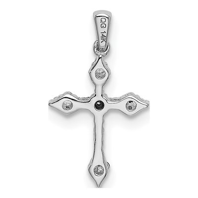14K White Gold 1/15 ct tw Diamond Cross Pendant – view 4