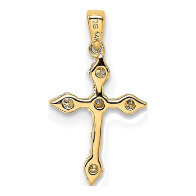 14K Yellow Gold 1/15 ct tw Diamond Cross Pendant – view 4