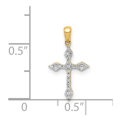 14K Yellow Gold 1/15 ct tw Diamond Cross Pendant – view 5