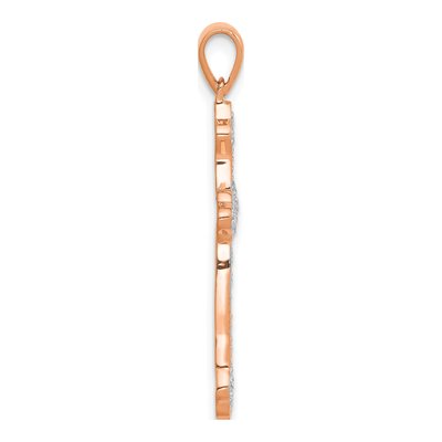 14K Rose Gold 1/10 ct tw Diamond Cross Pendant – view 3
