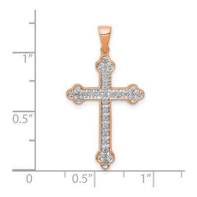 14K Rose Gold 1/10 ct tw Diamond Cross Pendant – view 4