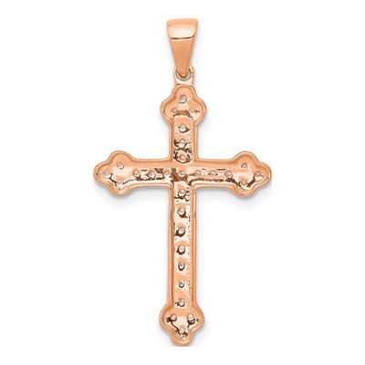 14K Rose Gold 1/10 ct tw Diamond Cross Pendant – view 5