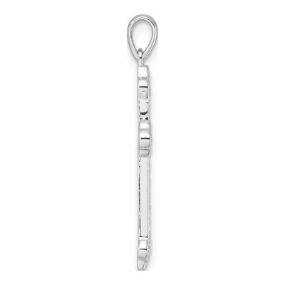 14K White Gold 1/10 ct tw Diamond Cross Pendant – view 3