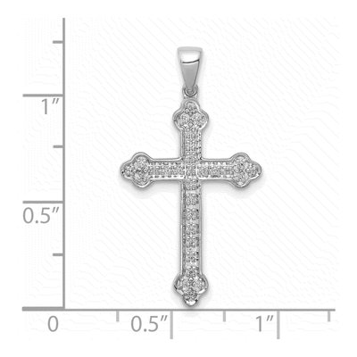14K White Gold 1/10 ct tw Diamond Cross Pendant – view 4