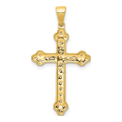 14K Yellow Gold 1/10 ct tw Diamond Cross Pendant – view 4