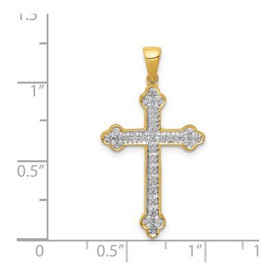 14K Yellow Gold 1/10 ct tw Diamond Cross Pendant – view 5