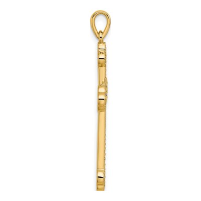 14K Yellow Gold 1/4 ct tw Diamond Cross Pendant – view 2