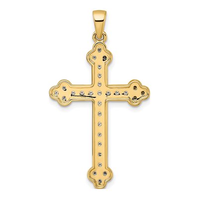 14K Yellow Gold 1/4 ct tw Diamond Cross Pendant – view 3