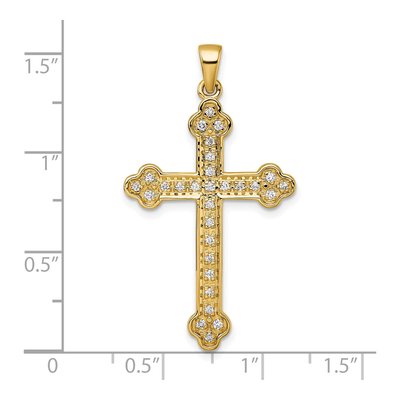 14K Yellow Gold 1/4 ct tw Diamond Cross Pendant – view 4