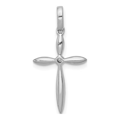 14K White Gold 1/6 ct tw Diamond Cross Pendant – view 4