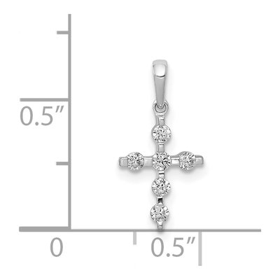 14K White Gold 1/6 ct tw Diamond Cross Pendant – view 5