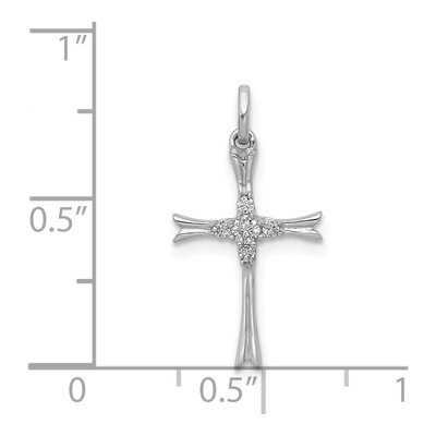 14K White Gold 1/15 ct tw Diamond Cross Pendant – view 5