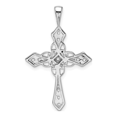 14K White Gold Passion Cross Pendant Mounting – view 4