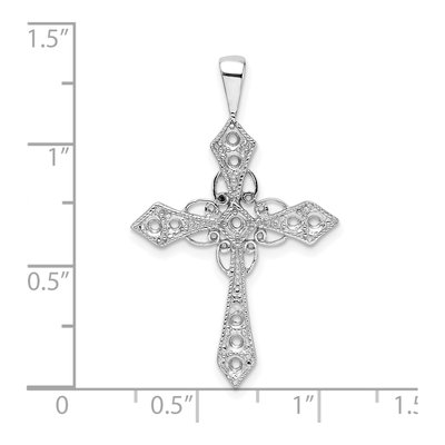 14K White Gold Passion Cross Pendant Mounting – view 5