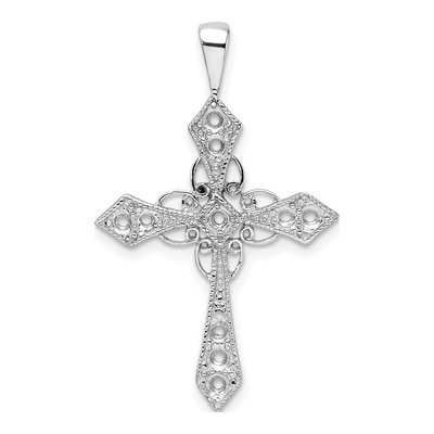 14K White Gold Passion Cross Pendant Mounting