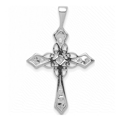 14K White Gold 1/3 ct tw Diamond Cross Pendant – view 4