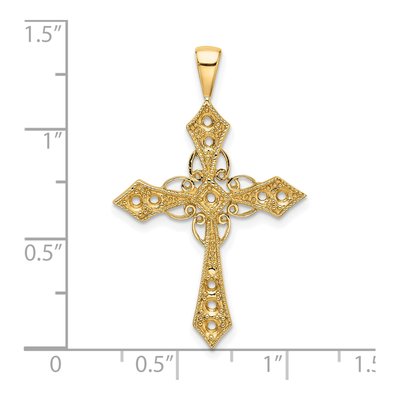 14K Yellow Gold Diamond Cross Pendant Mounting – view 5