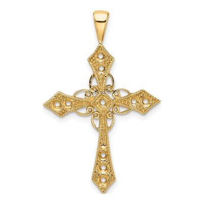 14K Yellow Gold Diamond Cross Pendant Mounting