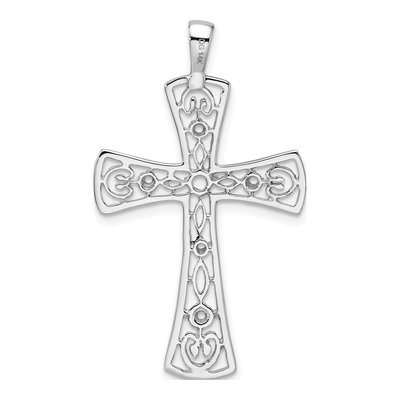 14K White Gold Fancy Cross Pendant Mounting – view 4